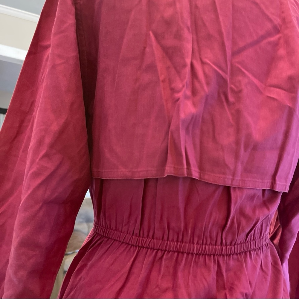 Pierre Cardin Boutique Shirt Dress 100% Silk Designer 80s 90s Retro Vintage Pink - Picture 6 of 11